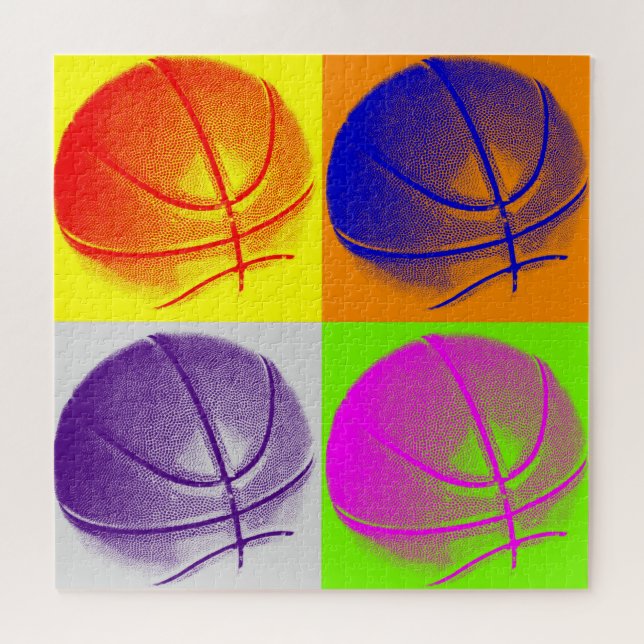 Puzzle Ilustracion de baloncesto Pintura Pop Art Sports (Horizontal)