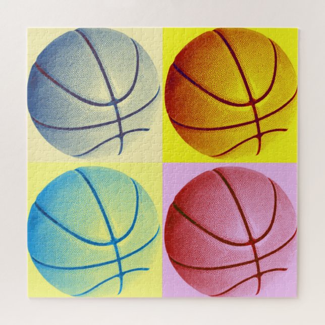 Puzzle Ilustracion de baloncesto pintura Pop Art Sports (Horizontal)