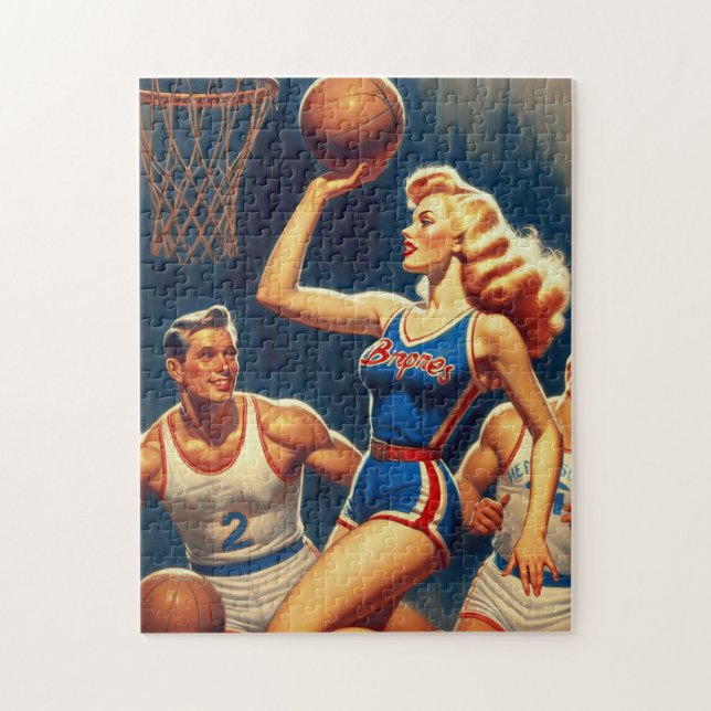 Puzzle Ilustracion de baloncesto Retro (Vertical)