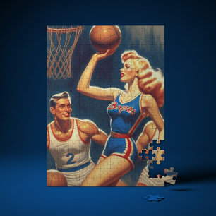 Puzzle Ilustracion de baloncesto Retro