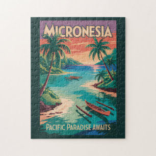 Puzzle Ilustración de barcos de Micronesia Arte de viaje 