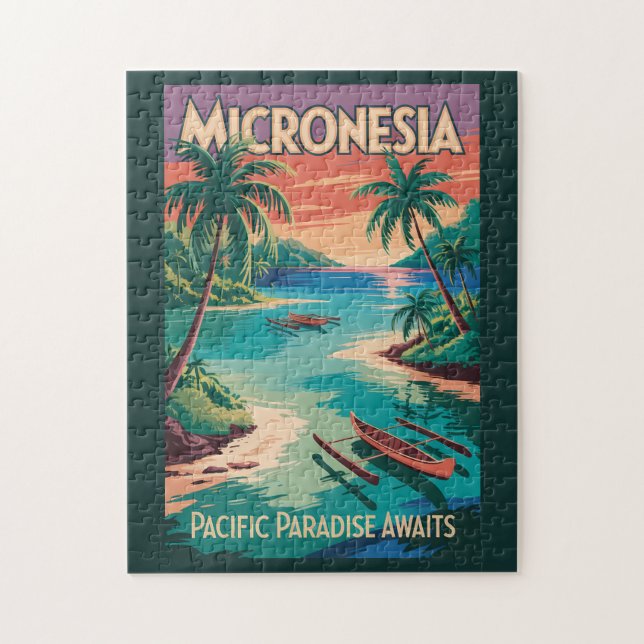 Puzzle Ilustración de barcos de Micronesia Arte de viaje  (Vertical)