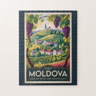 Puzzle Ilustración de bodega de Moldavia Arte de viaje vi