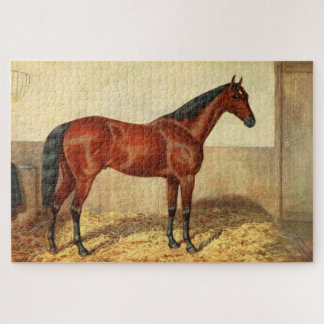 Puzzle Ilustracion de caballos con establos vintage (1905