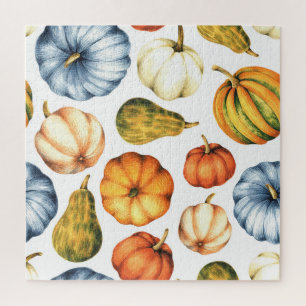 Puzzle Ilustracion de calabaza: Patrón acuarela sin foco