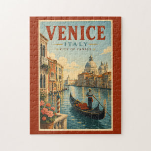 Puzzle Ilustración de canales de Venecia Italia Arte de v