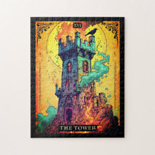 Puzzle Ilustración de carta de tarot, La Torre
