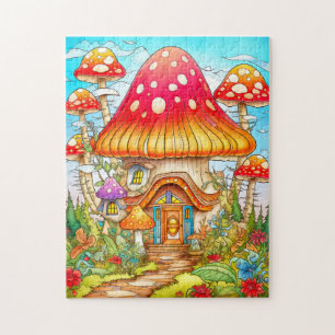 Puzzle Ilustración de Casa de Hongo Mágico