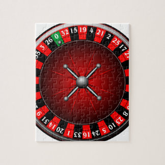 Puzzle Ilustracion de casino con rueda de ruleta