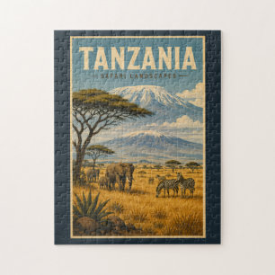 Puzzle Ilustración de cebra de safari de Tanzania Arte de