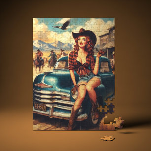 Puzzle Ilustracion de Chica de campo vintage