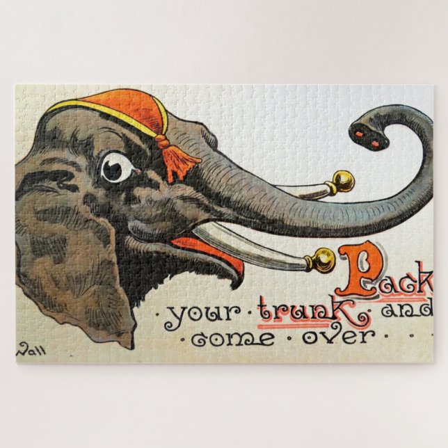 Puzzle Ilustracion de circo vintage Art Antiguo (Horizontal)