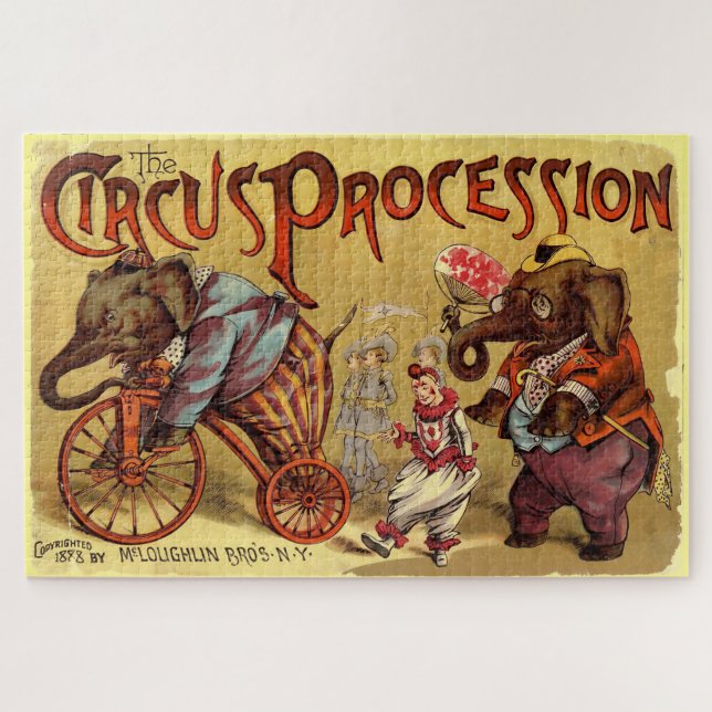 Puzzle Ilustracion de circo vintage Art Antiguo (Horizontal)
