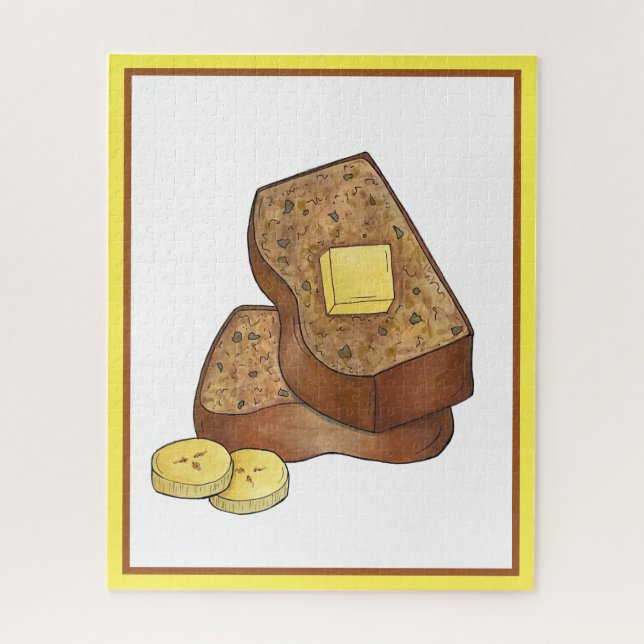 Puzzle Ilustracion de comida de pan de pan de banana con  (Vertical)