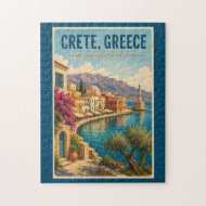 Puzzle Ilustración de Creta Grecia Arte de Viaje Vintage