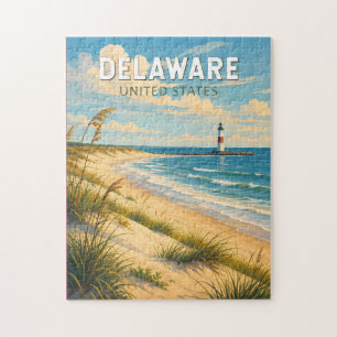 Puzzle Ilustración de Delaware Arte de Viaje Vintage