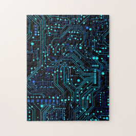 Puzzle Ilustracion de diseño de placa de circuito