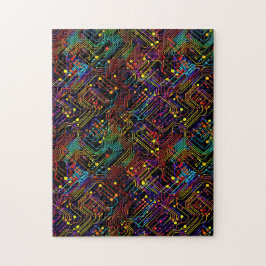 Puzzle Ilustracion de diseño de placa de circuito