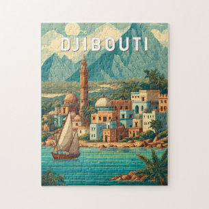 Puzzle Ilustración de Djibouti Arte de Viaje Vintage