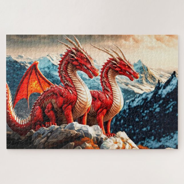 Puzzle Ilustración de Dragones Posados (Horizontal)