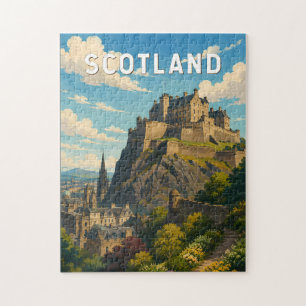 Puzzle Ilustración de Escocia Reino Unido Arte de Viaje