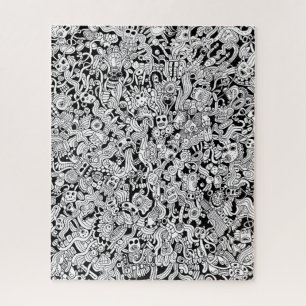 Puzzle Ilustración de formas y rostros abstractos Difícil