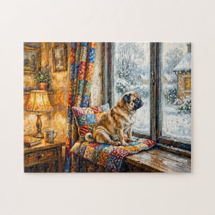 Puzzle Ilustración de fregonas de asiento de ventana inve