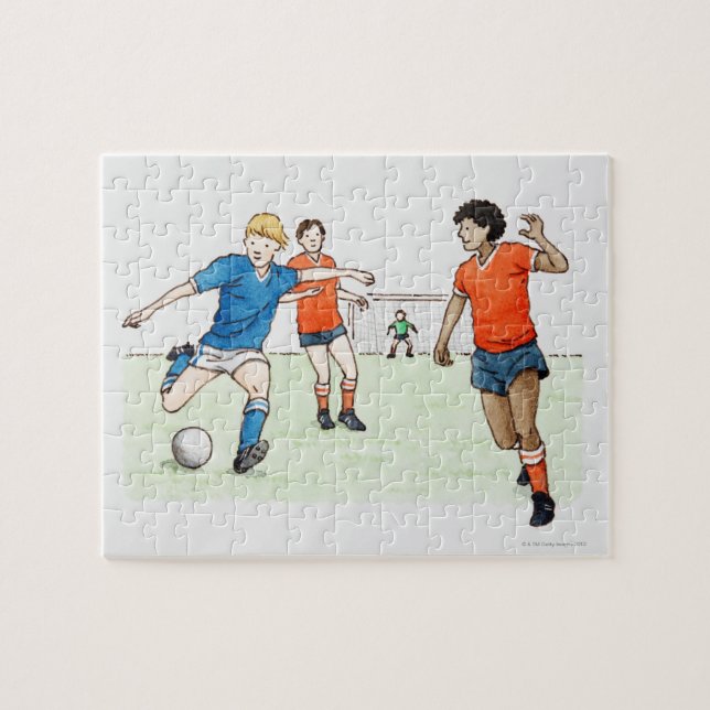 Puzzle Ilustracion de futbolistas (Horizontal)