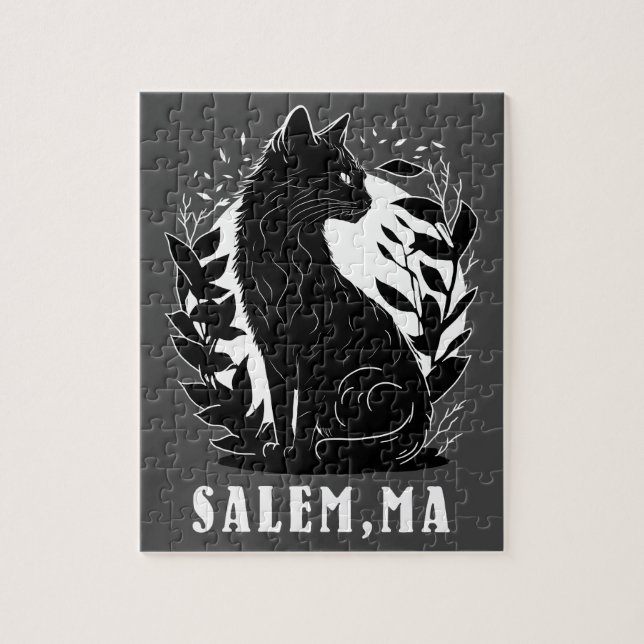 Puzzle Ilustracion de gato negro | Salem (Vertical)