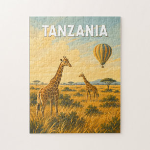 Puzzle Ilustración de globo aerostático de Tanzania Arte