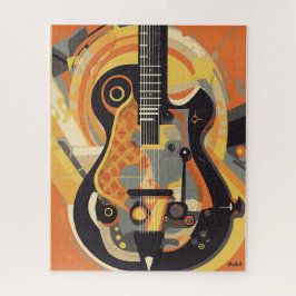 Puzzle Ilustracion de guitarra retro