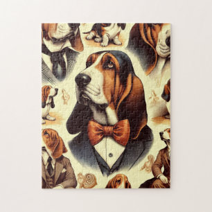 Puzzle Ilustracion de helio vintage Basset