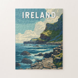 Puzzle Ilustración de Irlanda Arte de Viaje Vintage