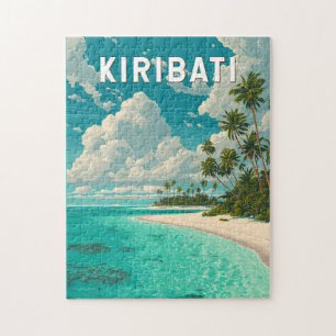 Puzzle Ilustración de Kiribati Arte de Viaje Vintage