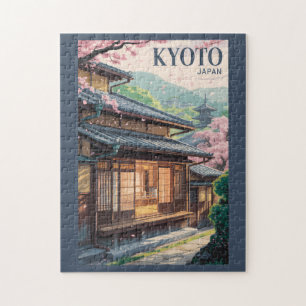 Puzzle Ilustración de la Casa de Japón en Kioto Arte de V