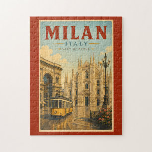 Puzzle Ilustración de la Catedral de Milán Italia Arte de