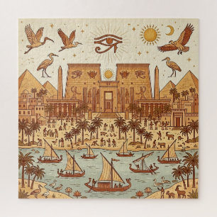 Puzzle Ilustración de la ciudad boho antigua egipcia-Terr