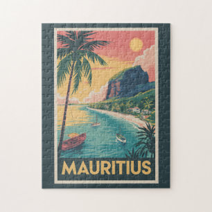 Puzzle Ilustración de la costa de Mauricio Arte de viaje 