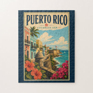 Puzzle Ilustración de la costa de Puerto Rico Arte de via