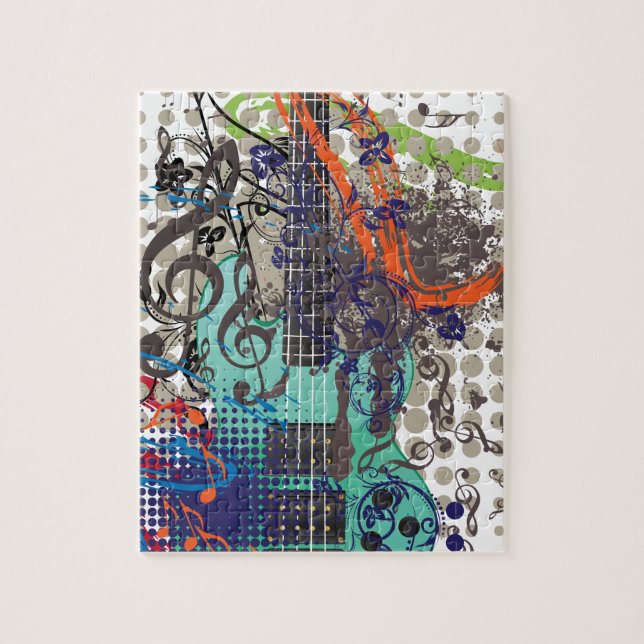 Puzzle Ilustracion de la guitarra del Grunge (Vertical)