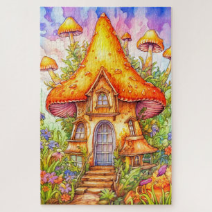 Puzzle Ilustración de la majestuosa casa del hongo