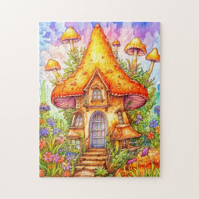 Puzzle Ilustración de la majestuosa casa del hongo (Vertical)