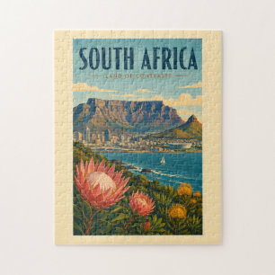Puzzle Ilustración de la Montaña de la Mesa de Sudáfrica