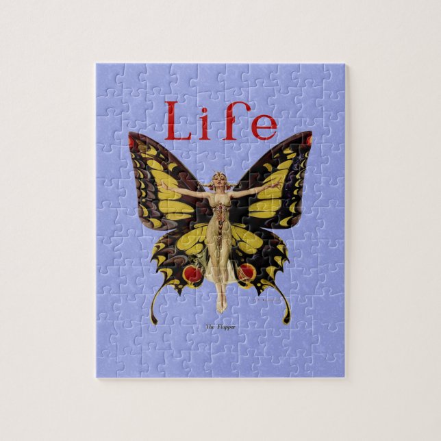 Puzzle Ilustracion de la mujer voladora de mariposa flapp (Vertical)