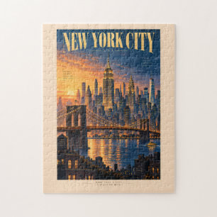 Puzzle Ilustración de la puesta de sol de la ciudad de Nu