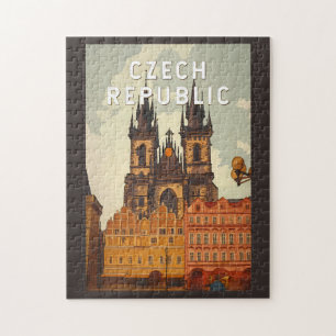 Puzzle Ilustración de la República Checa Arte de viaje vi
