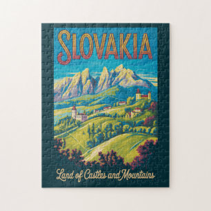 Puzzle Ilustración de la silueta de Eslovaquia Arte de vi
