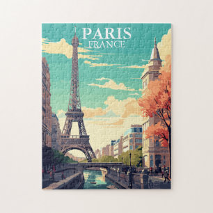 Puzzle Ilustración de la Torre Eiffel de París, Francia