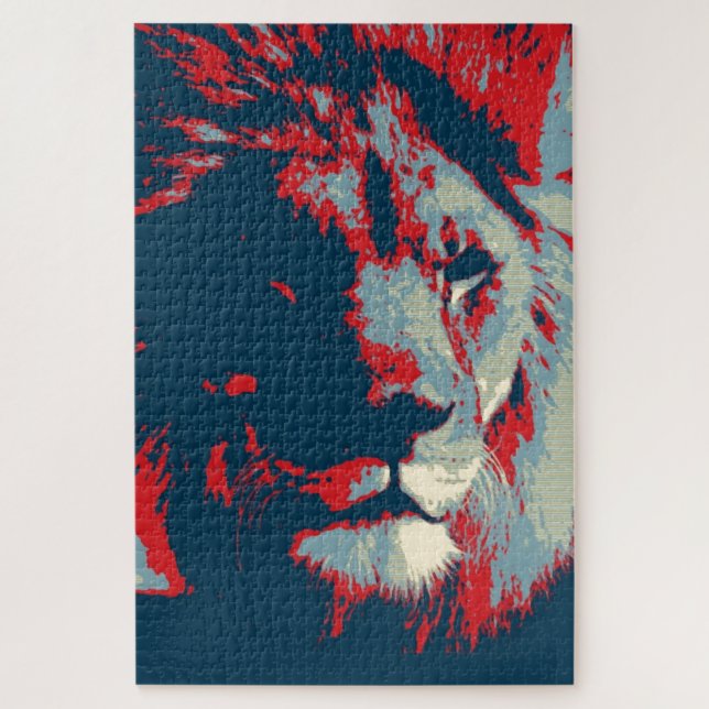 Puzzle Ilustracion de leones de arte pop (Vertical)