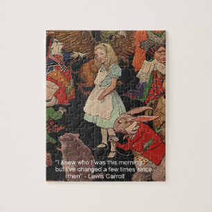 Puzzle Ilustración de Lewis Carroll y cita de cambio ment
